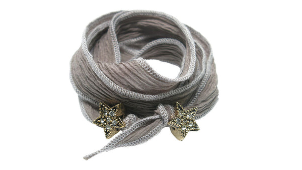 SILK WRAPS with PAVE STAR BEADS